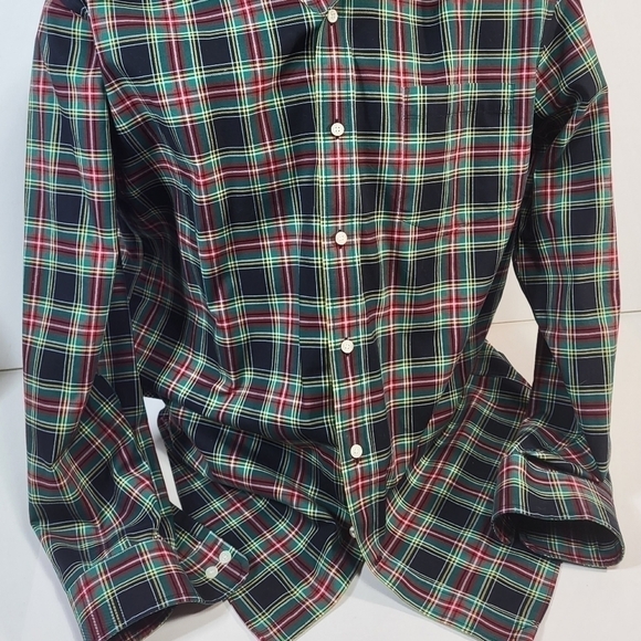 Land's End Plaid Collared Button Up Dress Shirt - Picture 2 of 7